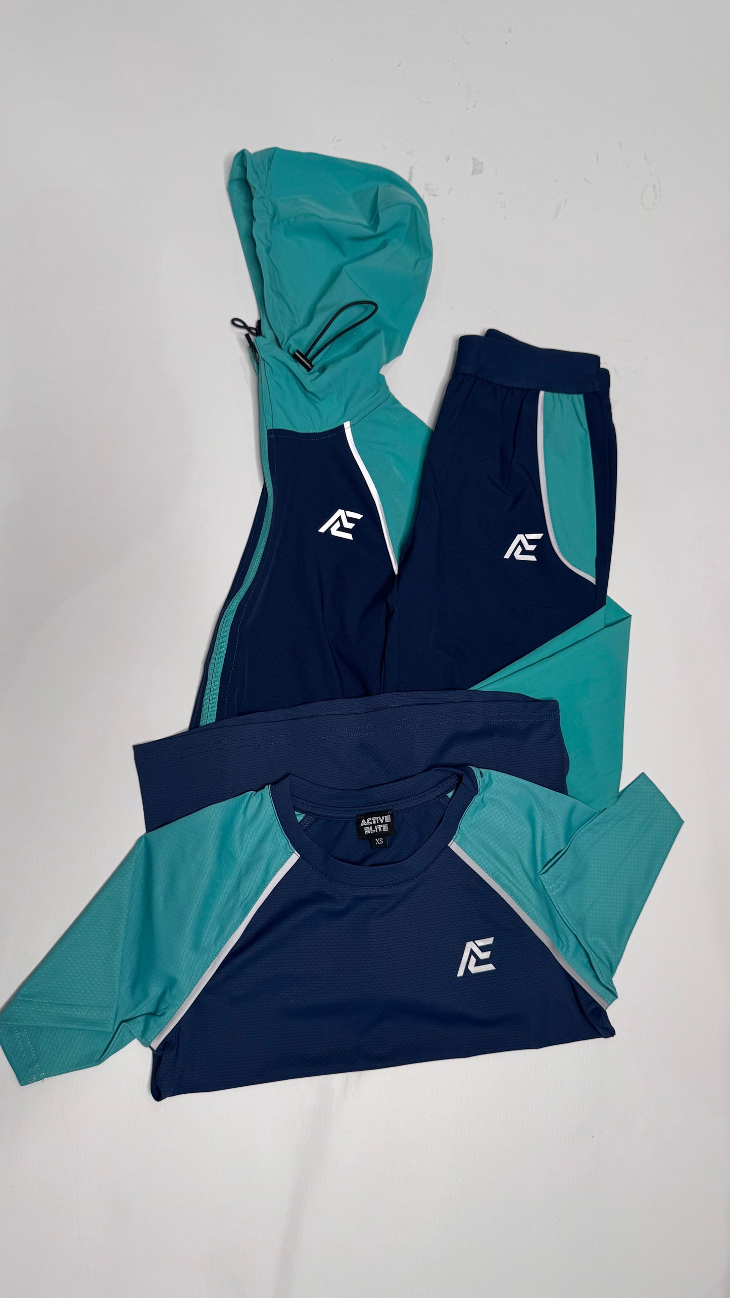 Acel Kids Tracksuit & T-Shirt - Navy & Green