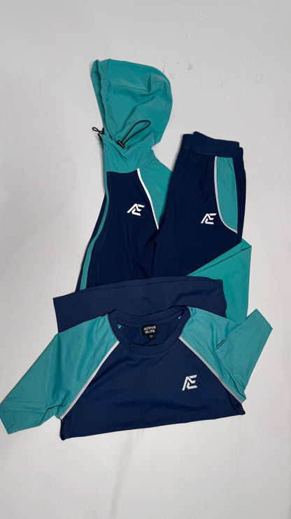 Acel Kids Tracksuit & T-Shirt - Navy & Green