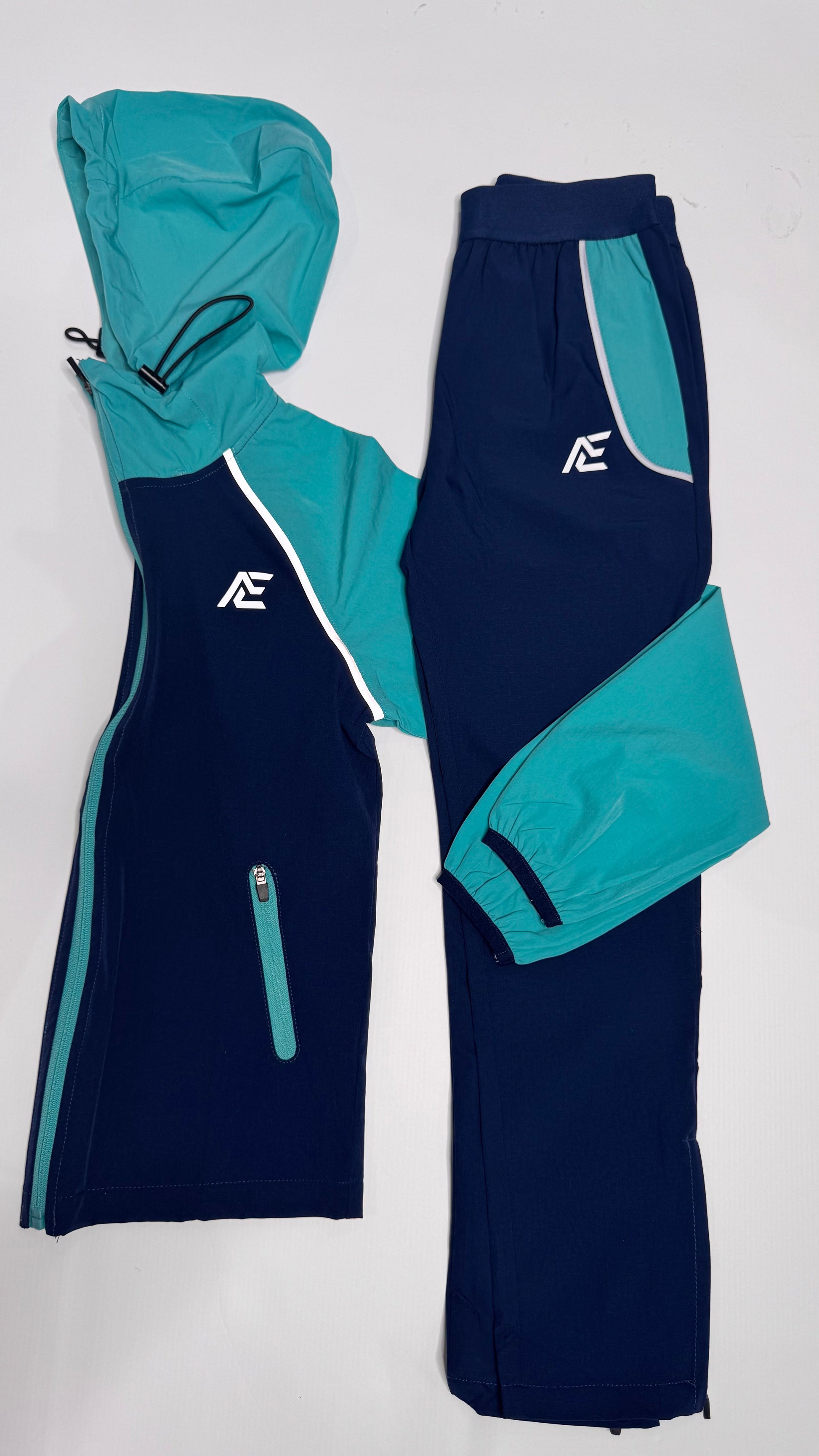Acel Kids Tracksuit & T-Shirt - Navy & Green 3