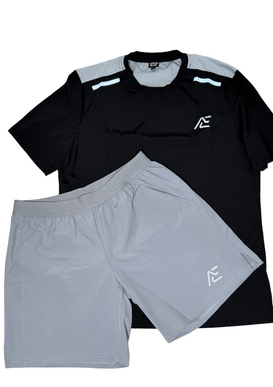 Shorts & T-Shirt - Black & Grey