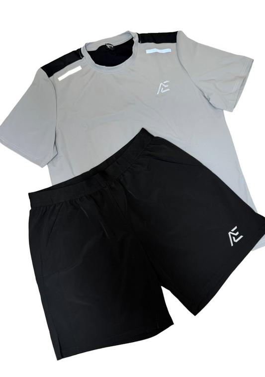 Shorts & T-Shirt - Grey & Black